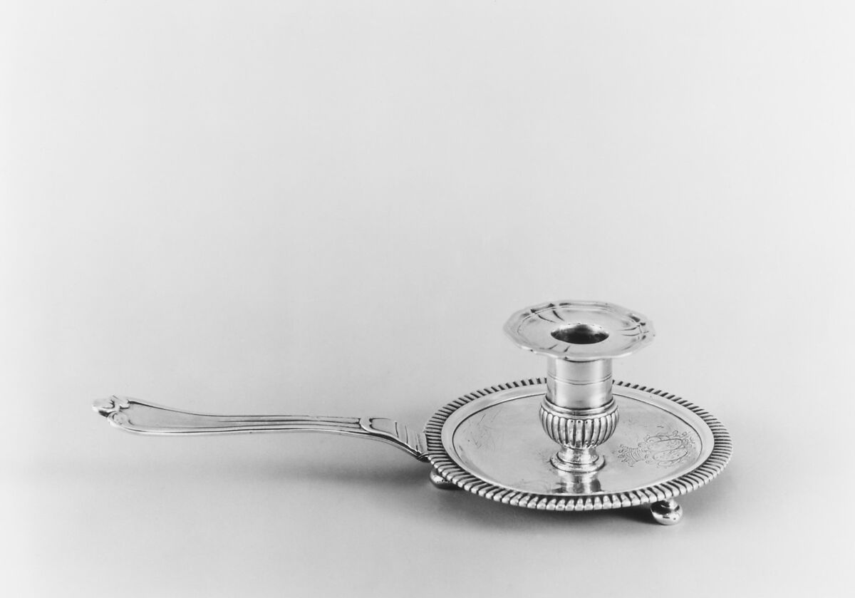 Chamber candlestick, I.S., Silver, French, Provincial 