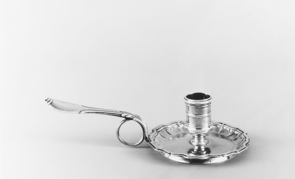 Chamber candlestick, David Herbert (active Bordeaux, master 1747), Silver, French, Bordeaux