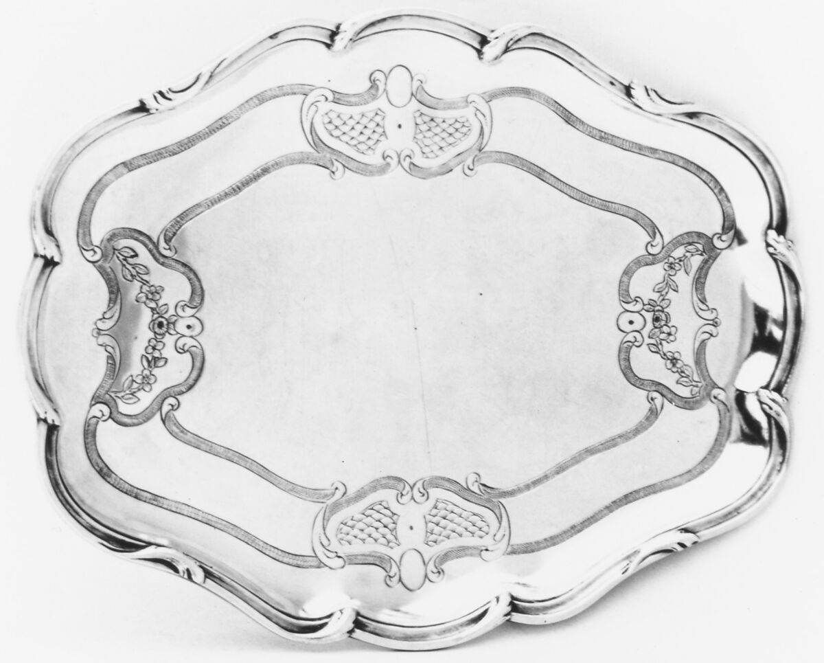 Sugar bowl with cover and tray, Joseph-Virgile Vilhet, Silver, French, Avignon