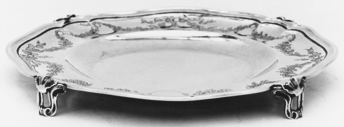 Sugar bowl with cover and tray, Joseph-Théodore Vancombert (né Van Cauwenbergh) (master 1770, recorded 1787), Silver, French, Paris