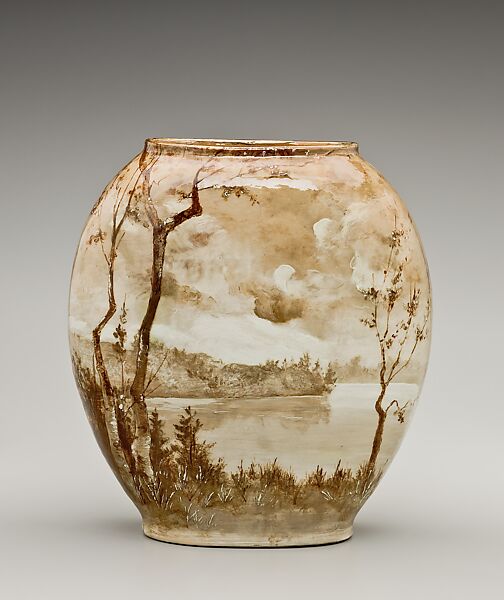 Vase, Matt Morgan Art Pottery (1882–84), Earthenware, American 