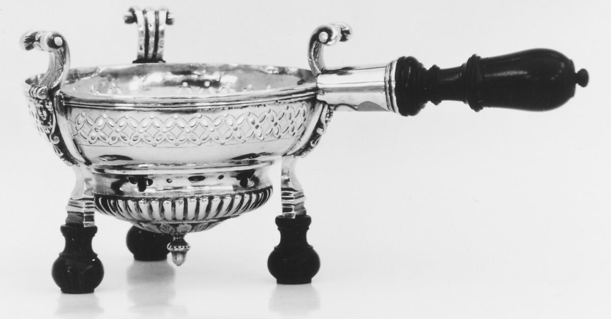 Brazier (one of a pair), L.B., Silver, ebony, French, Provincial