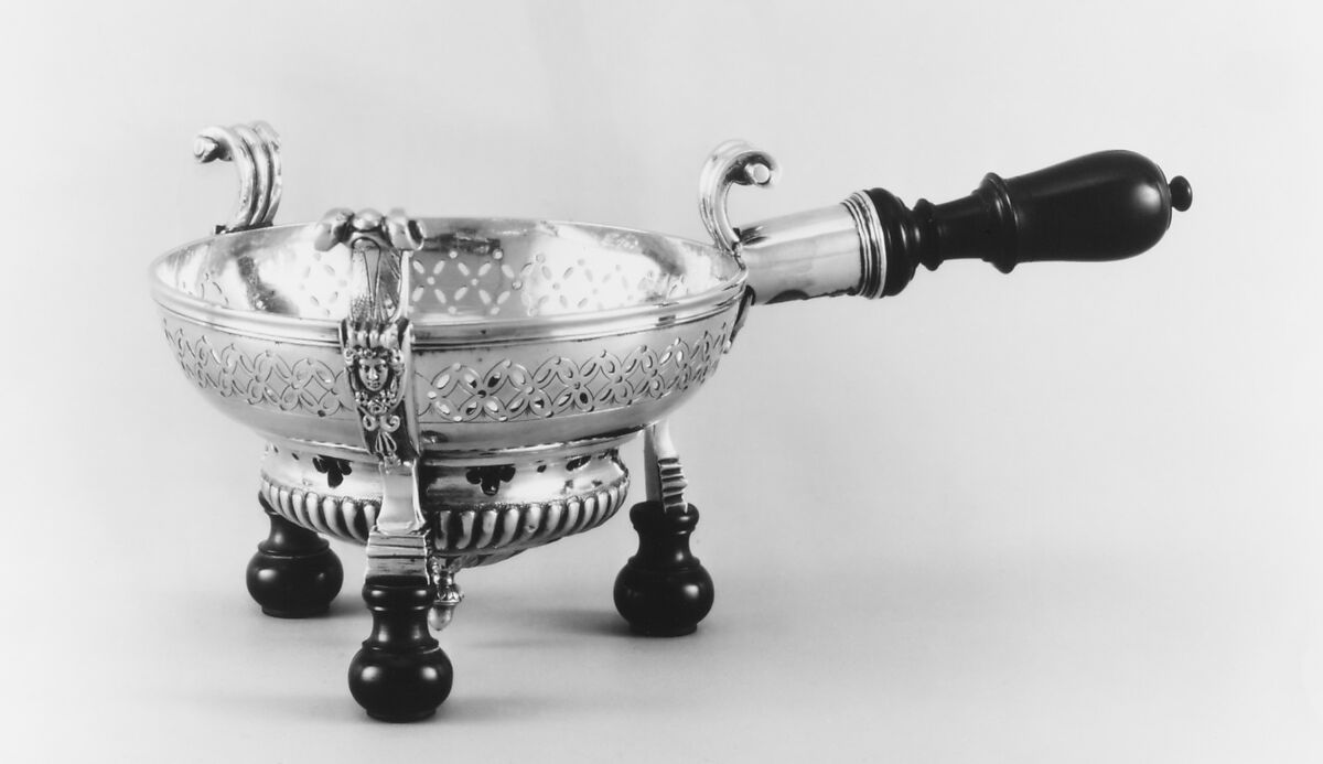 Brazier (one of a pair), L.B., Silver, ebony, French, Provincial 