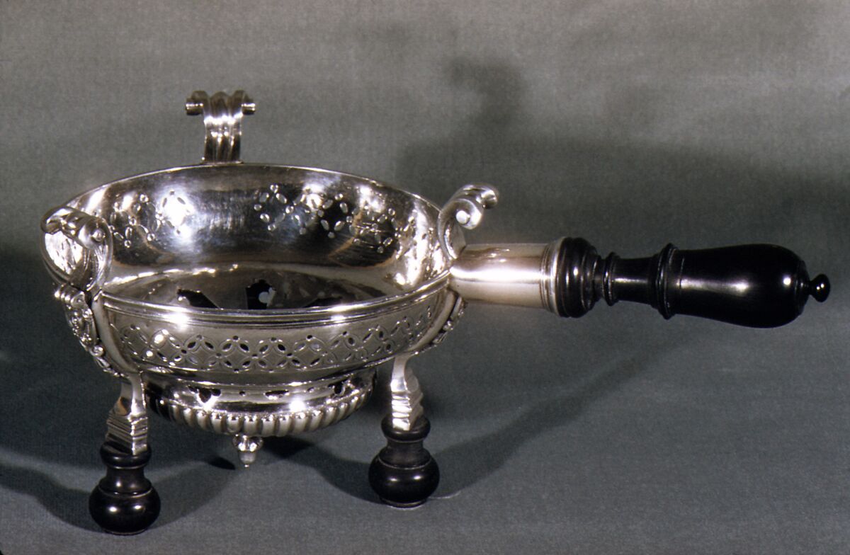 Brazier (one of a pair), L.B., Silver, ebony, French, Provincial