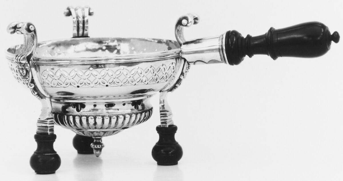 Brazier (one of a pair), L.B., Silver, ebony, French, Provincial 