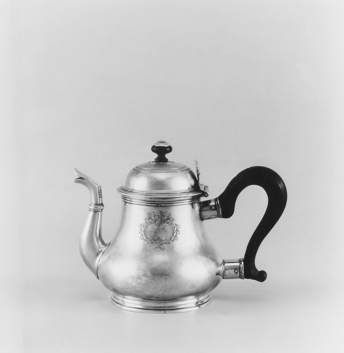 Teapot, Pierre Ducoing, Silver; wood, French, Bordeaux