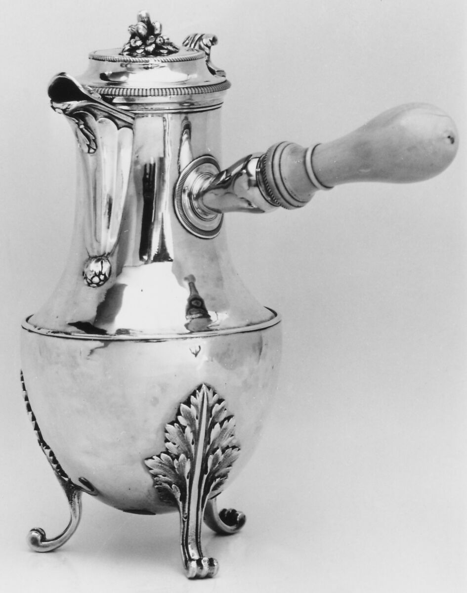 Coffeepot, Denys Frankson (French, master through service at Hôpital de la Trinité 1765, master Paris guild 1773, recorded 1791), Silver, ivory, French, Paris 