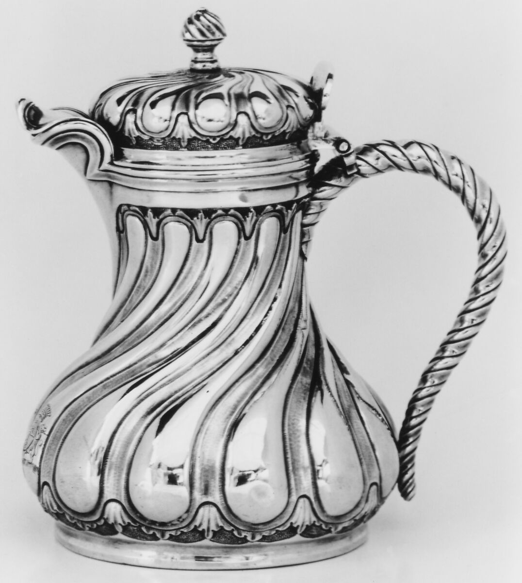 Coffeepot, Jean-Baptiste Vallot (master 1742, retired 1781), Silver, French, Paris 