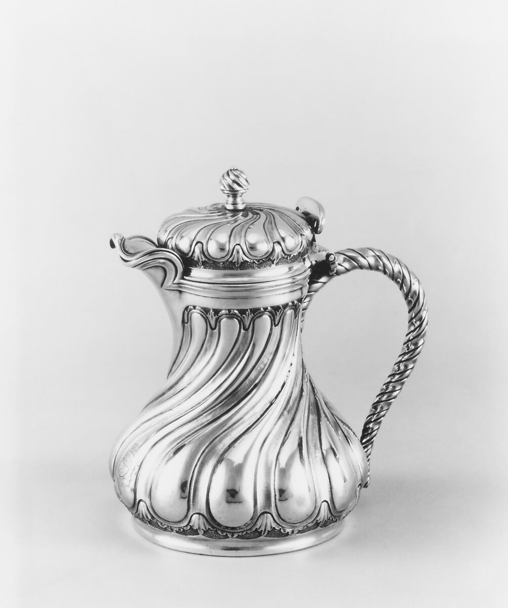Coffeepot, Jean-Baptiste Vallot (master 1742, retired 1781), Silver, French, Paris
