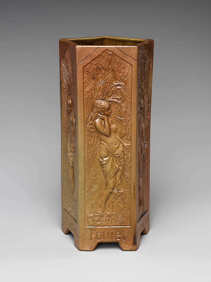 Vase, Chelsea Keramic Art Works (1872–1889), Earthenware, American