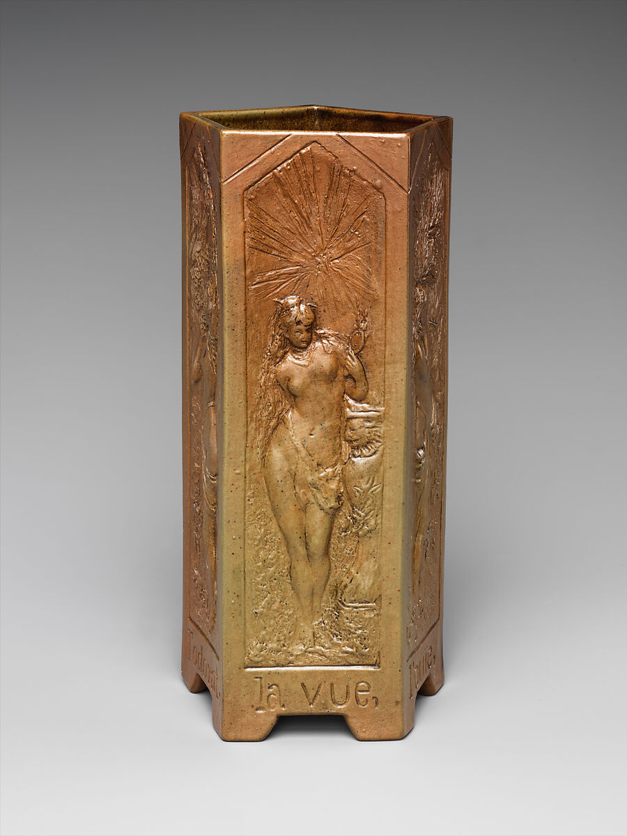 Vase, Chelsea Keramic Art Works (1872–1889), Earthenware, American