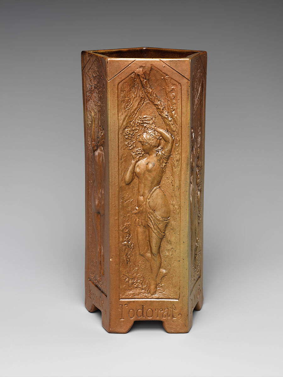 Vase, Chelsea Keramic Art Works (1872–1889), Earthenware, American