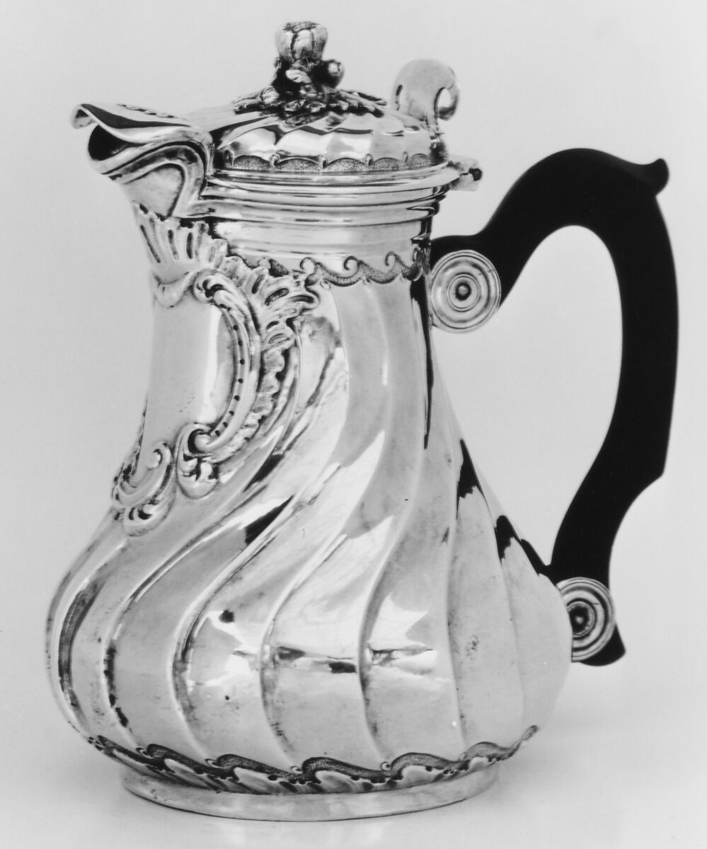 Coffeepot, Jacques-Pierre Marteau (apprenticed 1740, master 1757, died 1779), Silver; ebony, French, Paris 