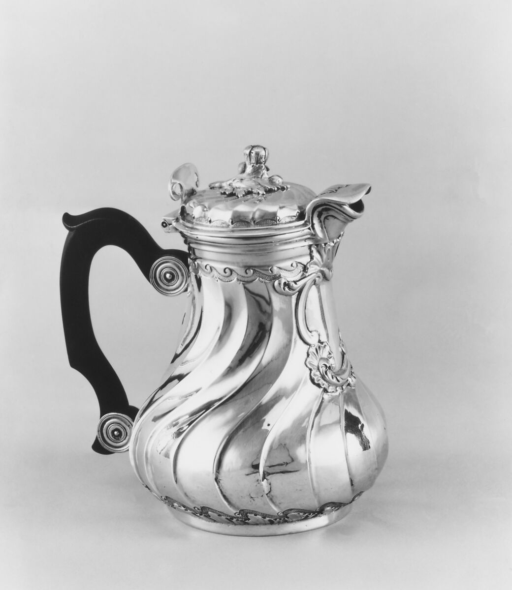 Coffeepot, Jacques-Pierre Marteau (apprenticed 1740, master 1757, died 1779), Silver; ebony, French, Paris