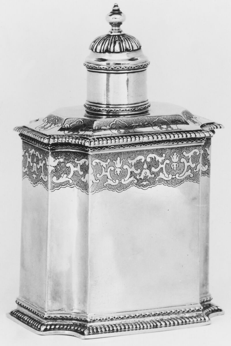 Tea caddy, Augustinus van der Steene (warden (?) ca. 1726), Silver, Flemish, Ypres (Ieper)