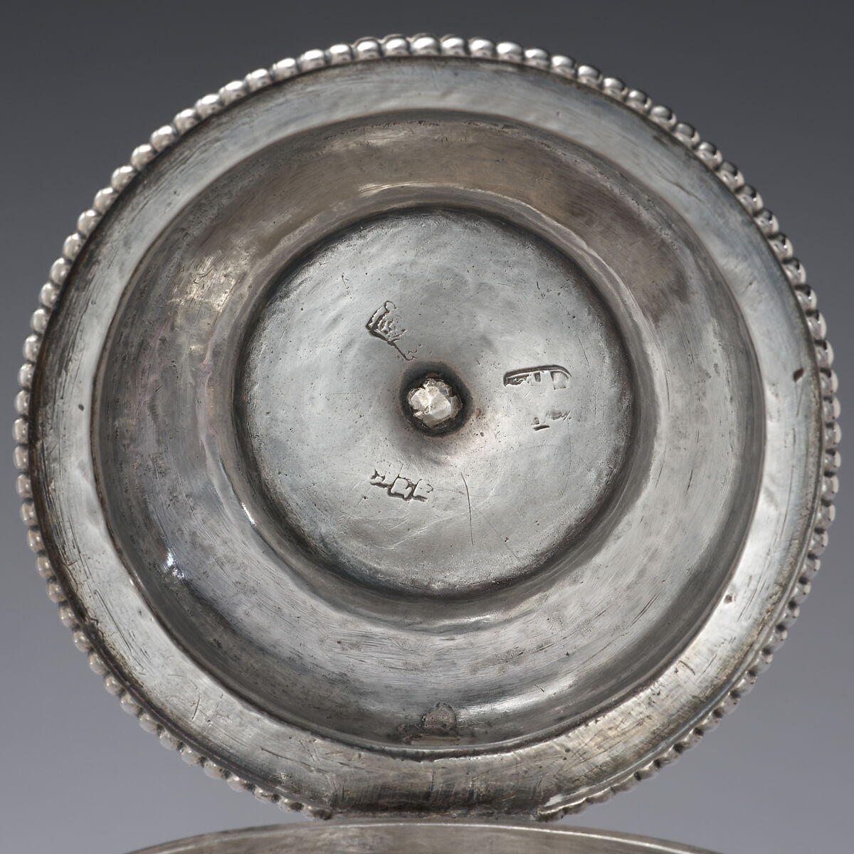 Mustard pot, Pierre-Louis Du Floo (1695–1767), Silver, French, Bergues (Lille Mint)