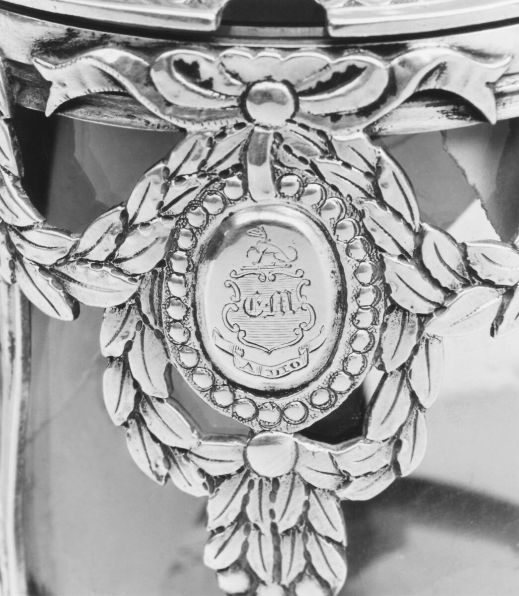 Mustard pot, Jean-Baptiste Saurin (born 1734/6, master 1774, recorded 1793), Silver; glass, French, Paris