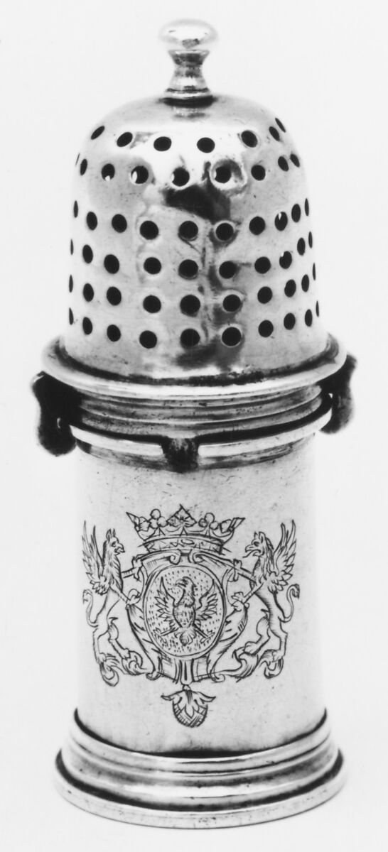 Pepper caster, Rainaud Levieux (master 1671, retired 1719, died 1723), Silver, French, Nîmes (Montpellier Mint) 