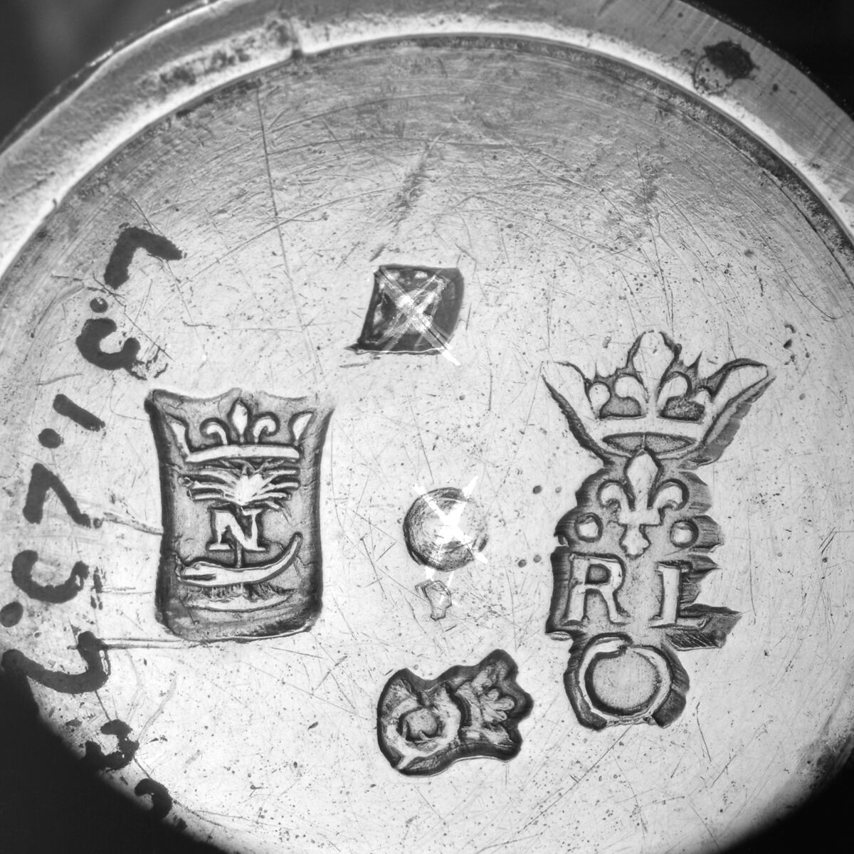 Pepper caster, Rainaud Levieux (master 1671, retired 1719, died 1723), Silver, French, Nîmes (Montpellier Mint)