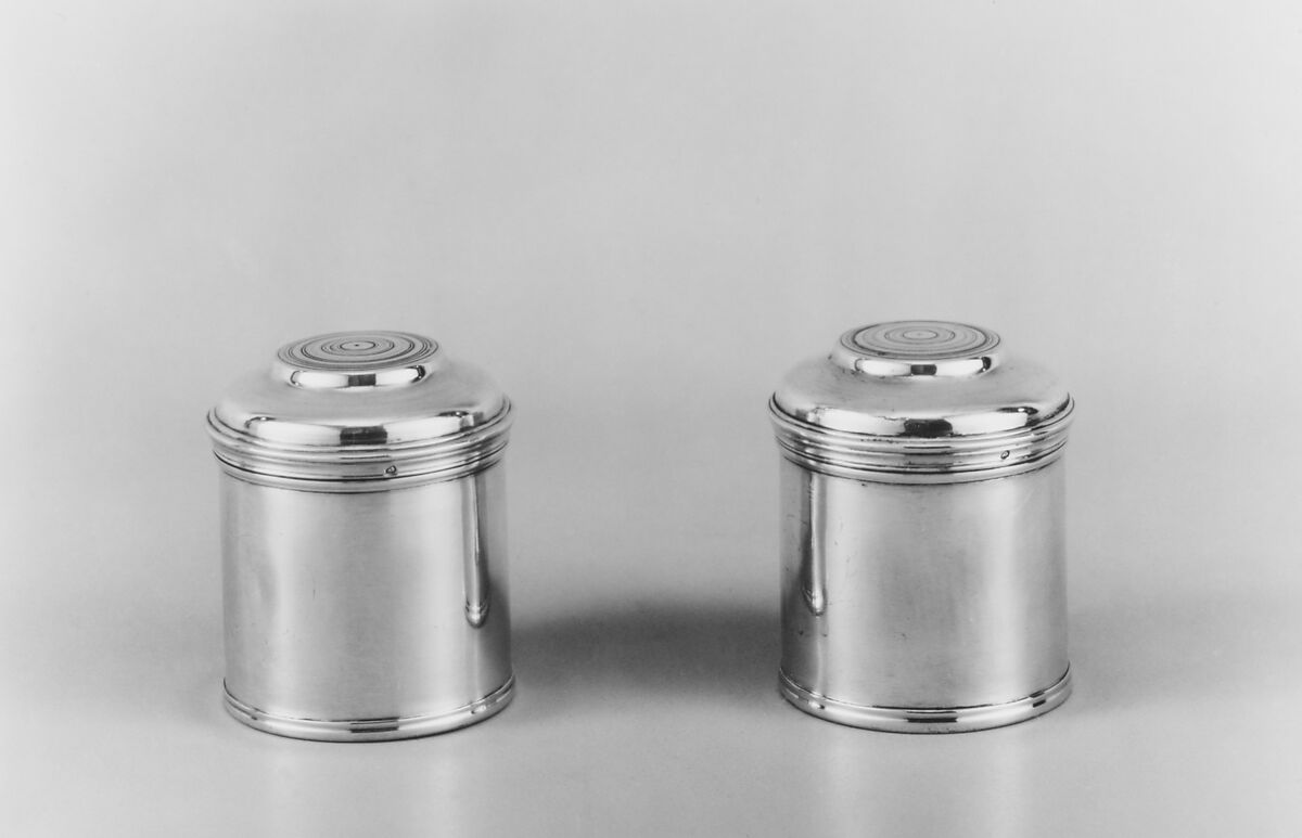 Pomade jars, Jacques-Malquis Le Quin (master 1735, reca. 1790), Silver, French, Paris 