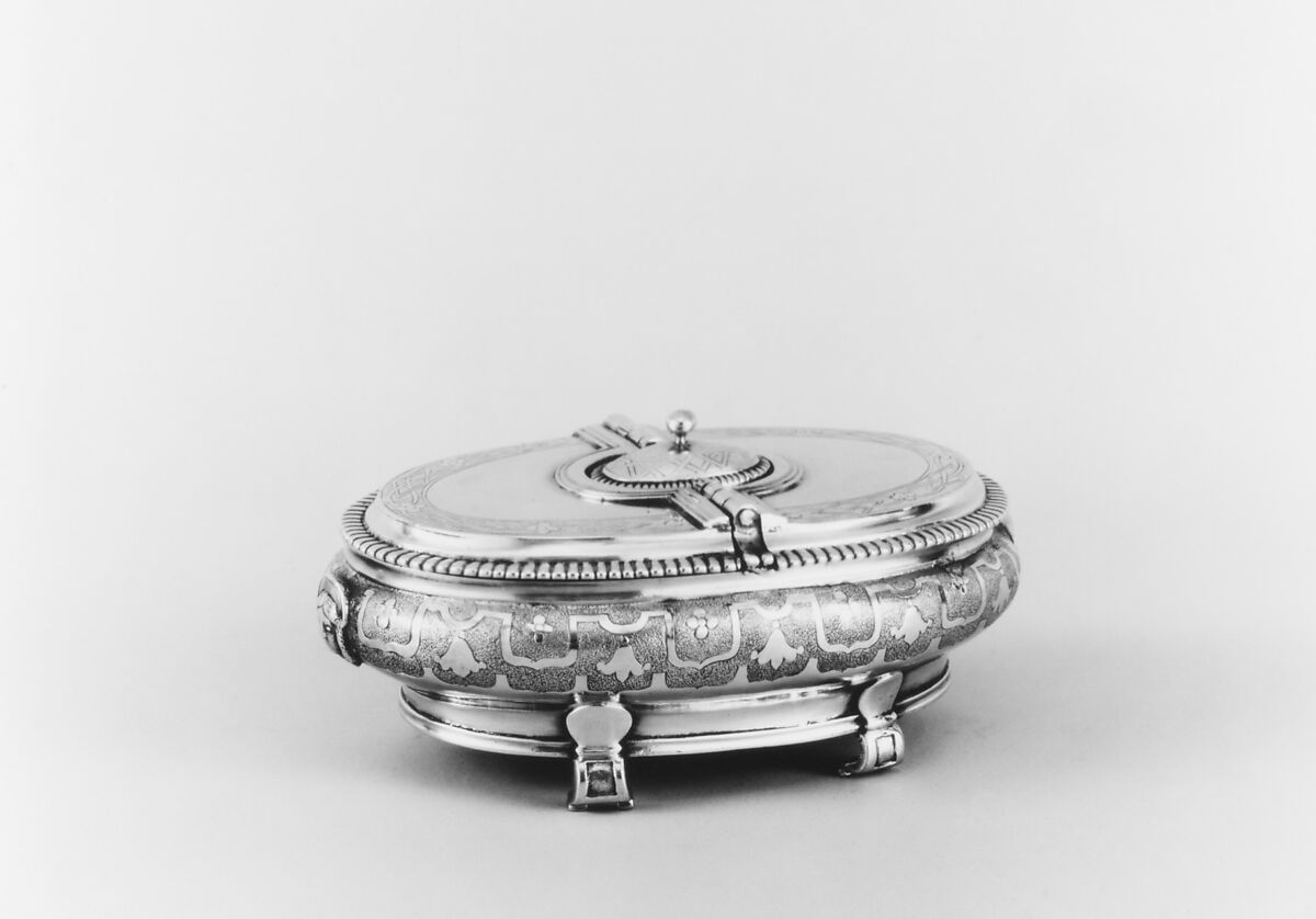 Spice box with grater, François Duran (master ca. 1740, died 1771), Silver, French, Narbonne (Perpignan Mint)