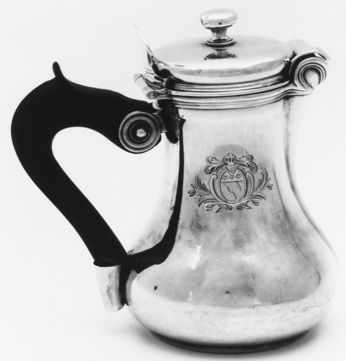 Hot milk pot (?), Jean-Louis-Dieudonné Outrebon (master 1772, recorded 1789), Silver; ebony, French, Paris 