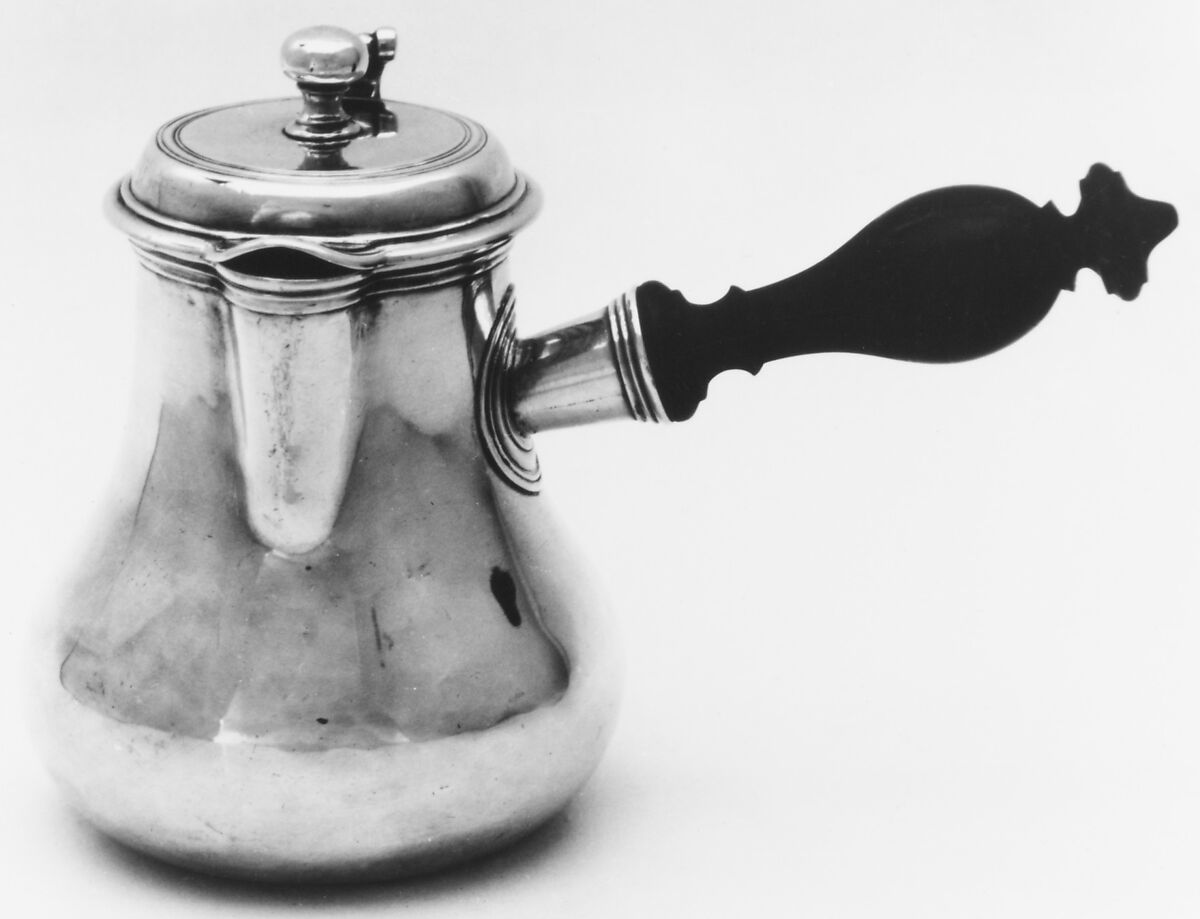 Hot milk pot (?), Silver; ebony, French, Paris 