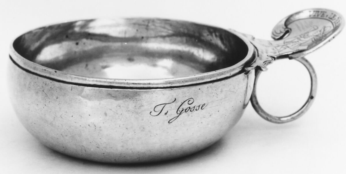 Wine taster, Attributed to Pierre Desnos (master 1721), Silver, French, Rouen 