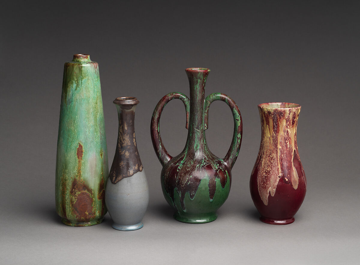 Vase, William J. Walley (1852–1919), Stoneware, American