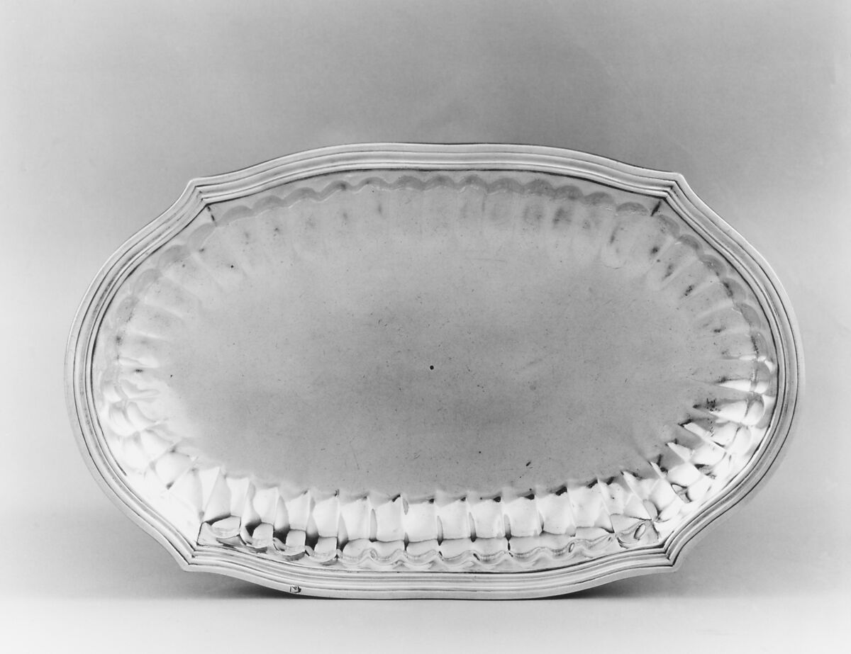 Tray, Pierre Hugé (master 1742), Silver, French, Angers