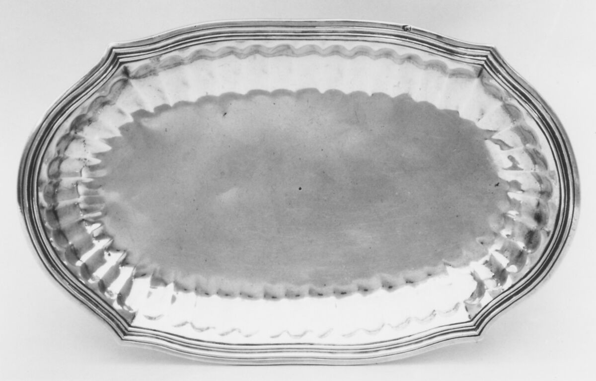 Tray, Pierre Hugé (master 1742), Silver, French, Angers 