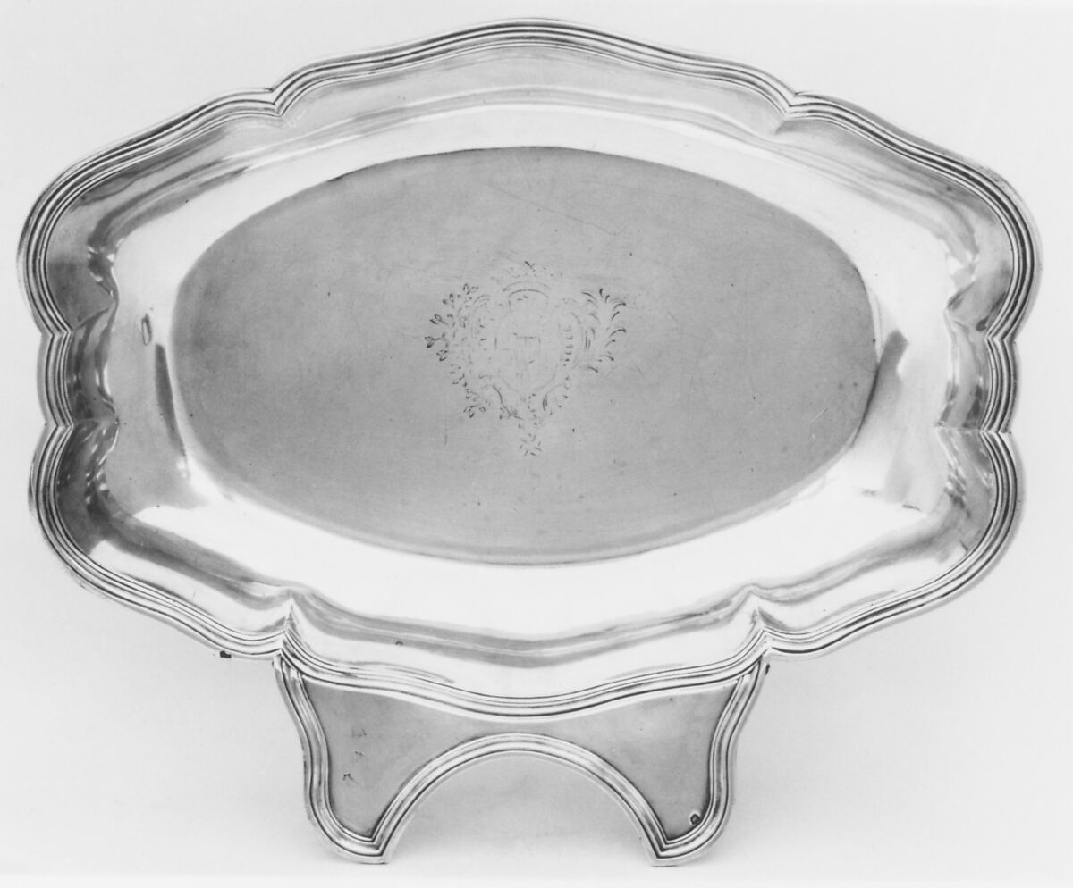 Basin with shaving attachment, Basin made by Jean Fauche (ca. 1706–1762, master 1733), Silver, French, Paris