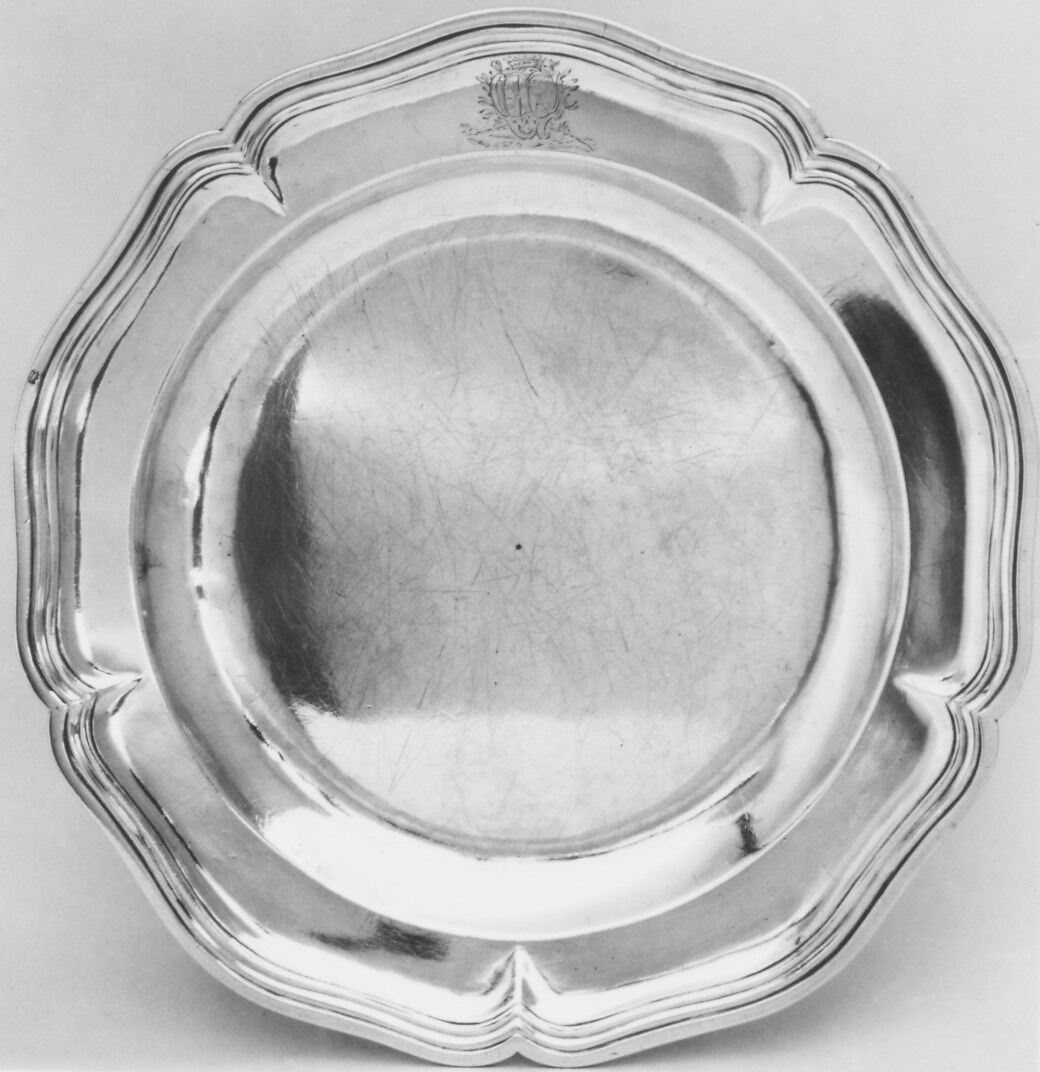 Plate (one of a pair), Jean Chaslon (1733–ca. 1792, master 1760), Silver, French, La Rochelle 