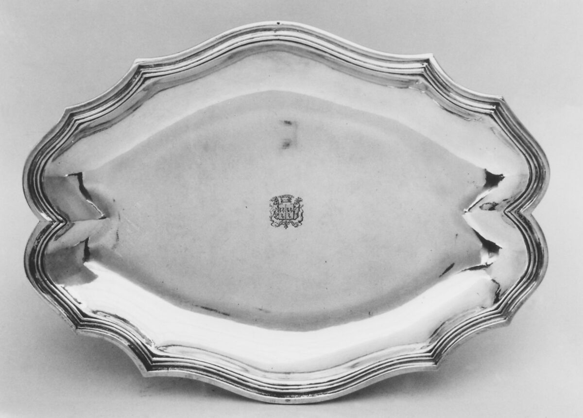 Platter or tray, widow of Jean-Pierre-Elou-Louis Piette (active 1776–ca. 1790), Silver, French, Toulouse 