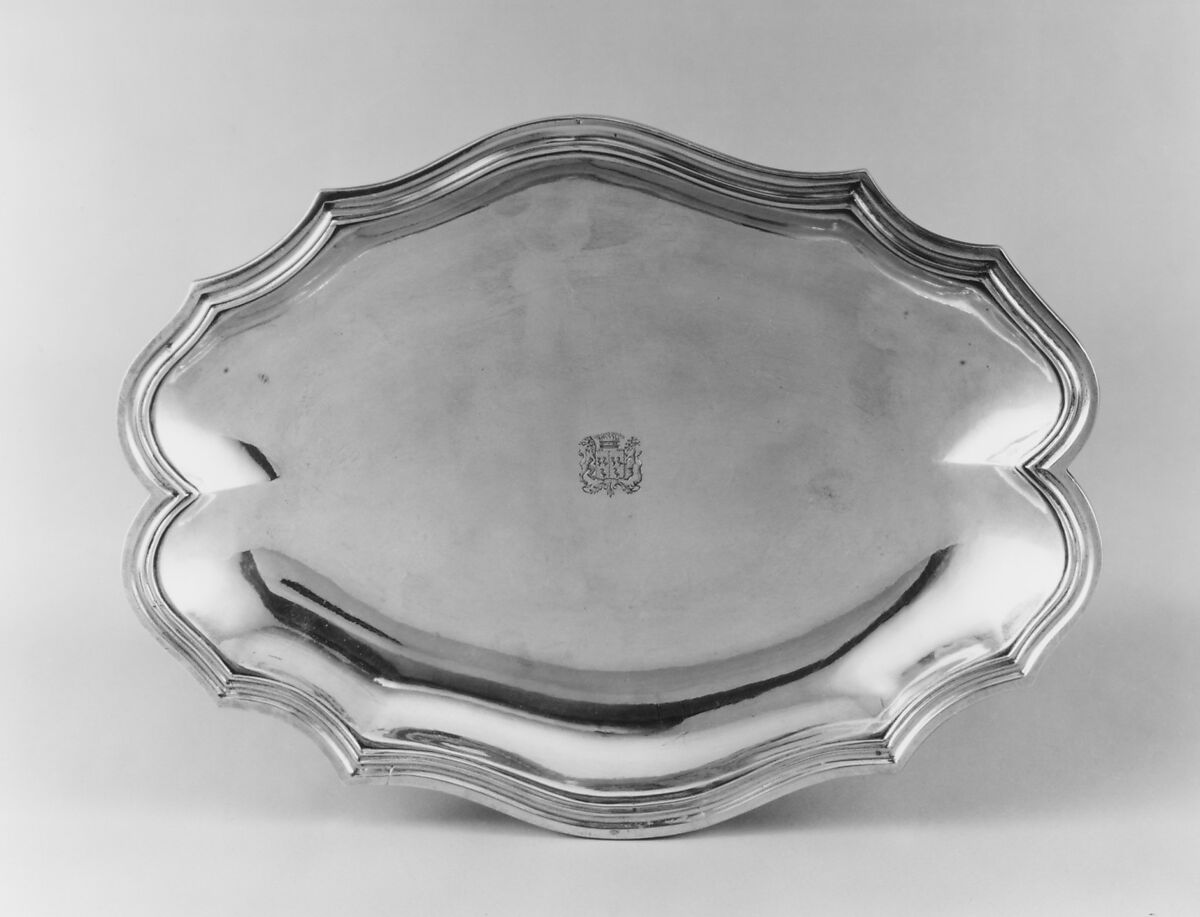 Platter or tray, widow of Jean-Pierre-Elou-Louis Piette (active 1776–ca. 1790), Silver, French, Toulouse