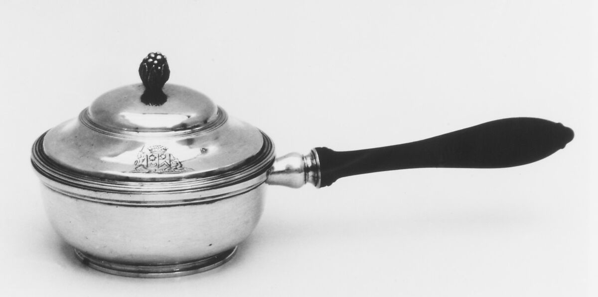 Casserole with cover, Jean-François-Nicolas Carron (master 1775, active 1806), Silver; wood, French, Paris