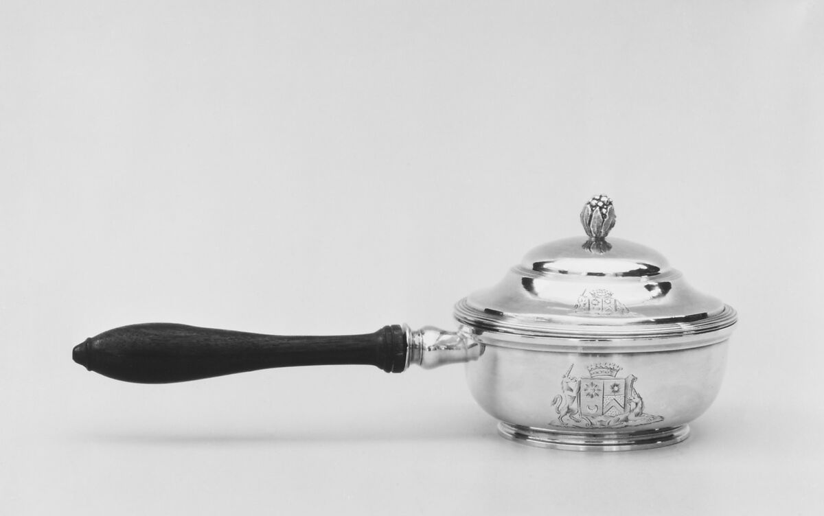 Casserole with cover, Jean-François-Nicolas Carron (master 1775, active 1806), Silver; wood, French, Paris