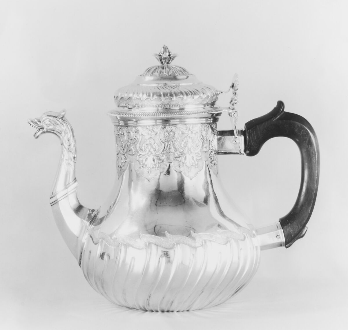 Teapot, Lille Mint, Silver, wood, French, Valenciennes 