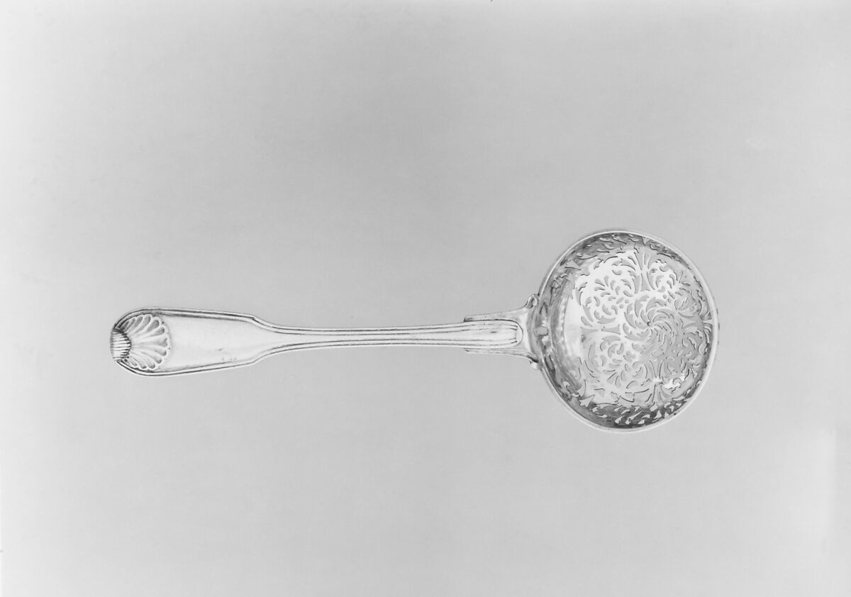 Sugar spoon, Probably by Jacques Pecatier (master 1760), Silver, French, Dijon 