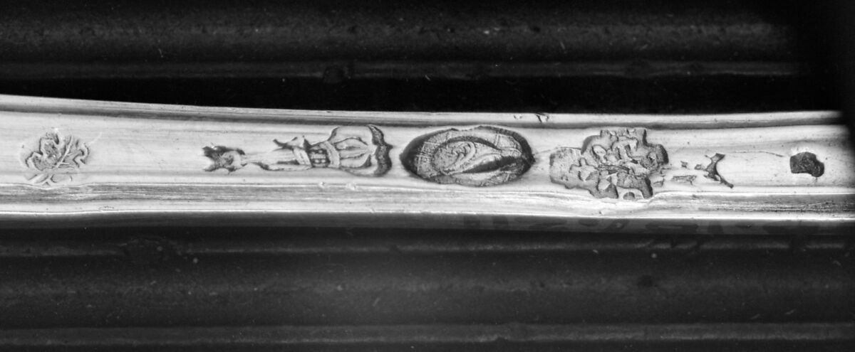 Pair of salt spoons, Silver, French, Paris