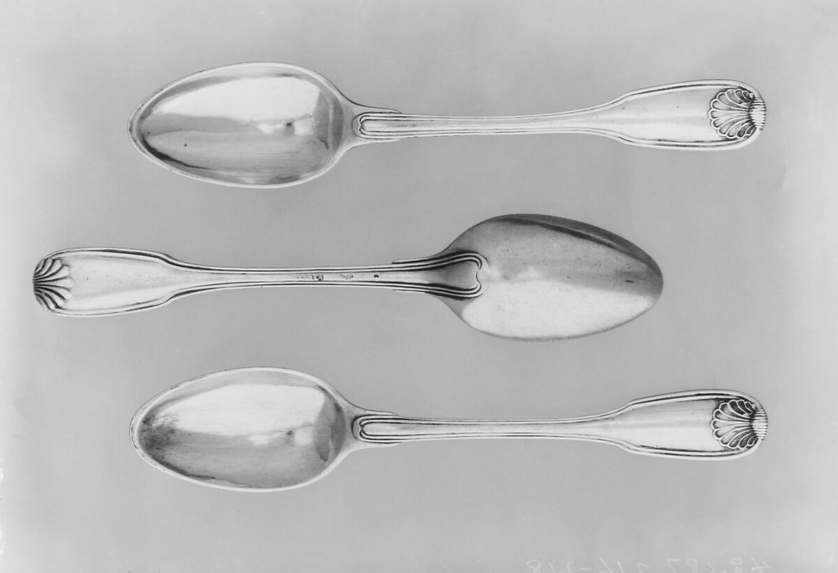 Set of three spoons, Jean-Jacques Kirstein (master 1760, active 1798), Silver, French, Strasbourg 