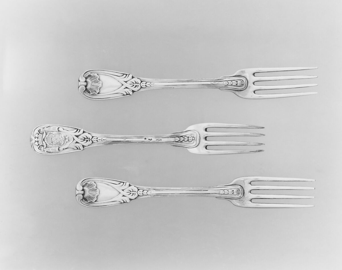 Set of six forks, Jacques Anthiaume (master 1758, died 1784), Silver, French, Paris