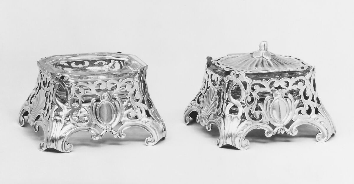 Salt and pepper boxes, Edme-Pierre Balzac (1705–ca. 1786, master 1739, recorded 1781), Silver, French, Paris 