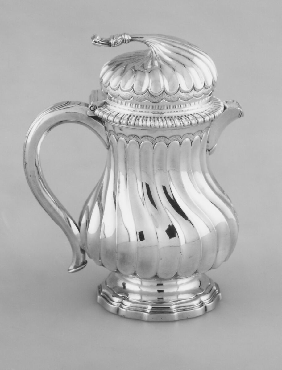 Hot milk pot, Mathieu Bouvier (master Trévoux before 1746, master Lyons 1749, active 1758, died before 1763), Silver, French, Trévoux (Lyons Mint)
