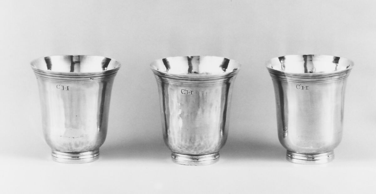 Set of six liqueur cups, Jean-Louis La Cour (master 1737, died 1768), Silver, French, Paris
