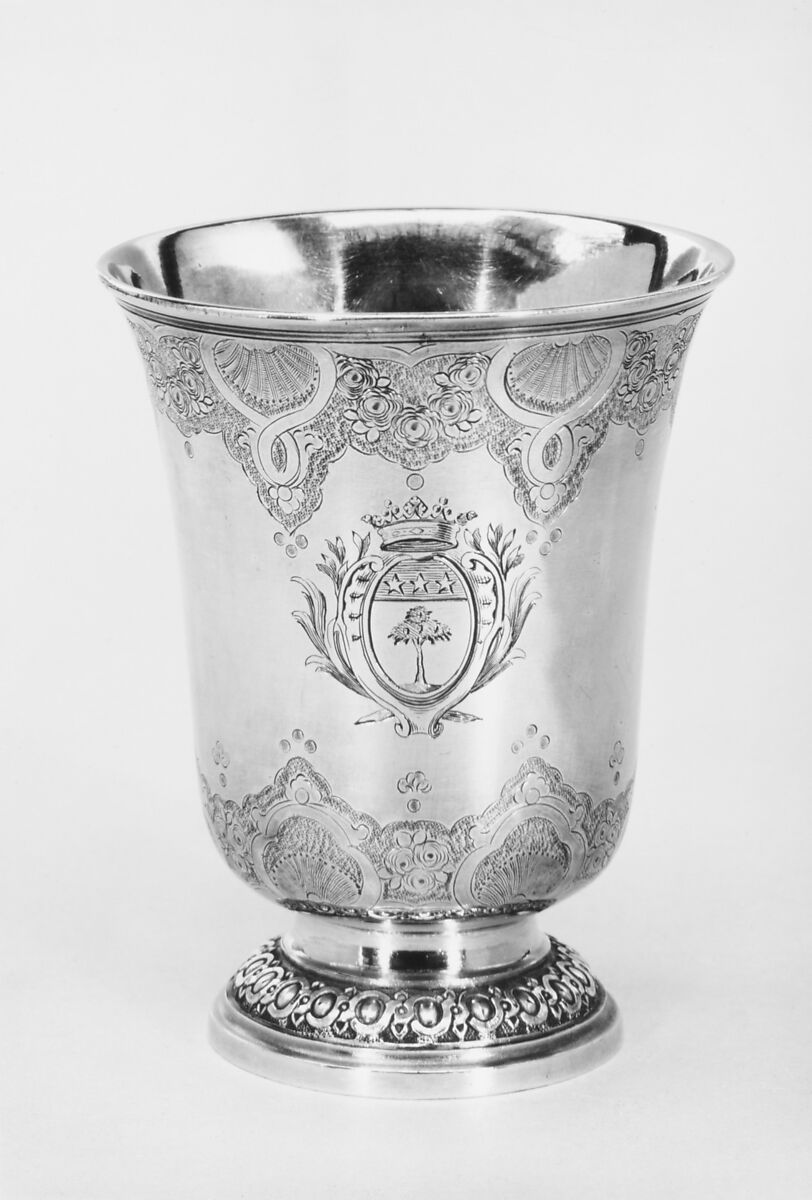 Beaker, Jacques Besnier (1688–1761, apprentice 1701, master 1720, recorded 1756), Silver gilt, French, Paris 