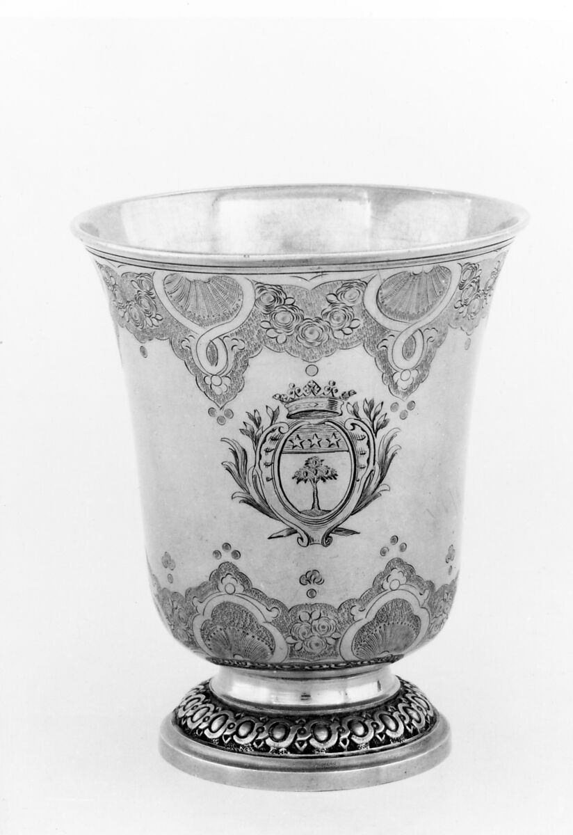 Beaker, Jacques Besnier (1688–1761, apprentice 1701, master 1720, recorded 1756), Silver gilt, French, Paris
