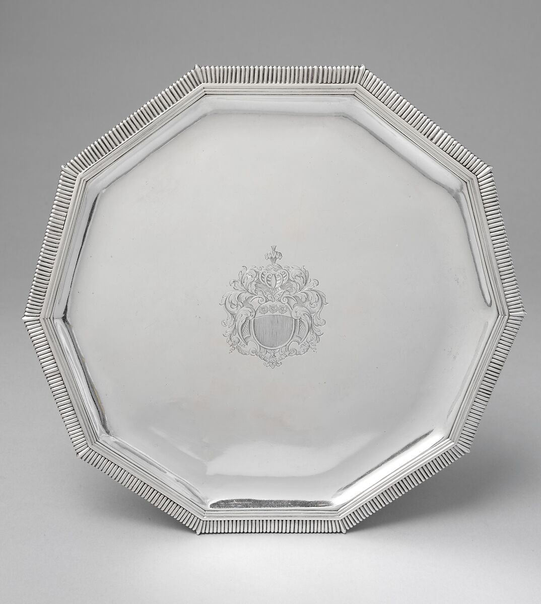 Salver, Attributed to Jean-Joseph Giraud (master 1707, retired 1751), Silver, French, Marseilles (Aix Mint) 