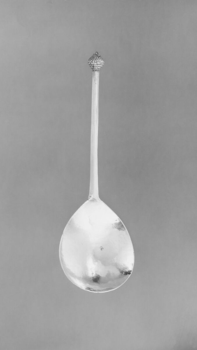 Set of six spoons, Silver, partly gilt, French