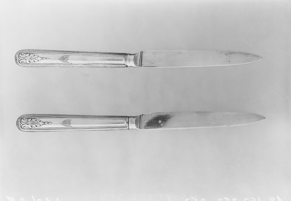 Knife (one of three), François Charles Gavet (French, appointed as cutler to the king 1782, died 1840), Silver gilt, French, Paris 